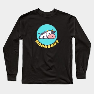 Moody Cow | Cow Pun Long Sleeve T-Shirt